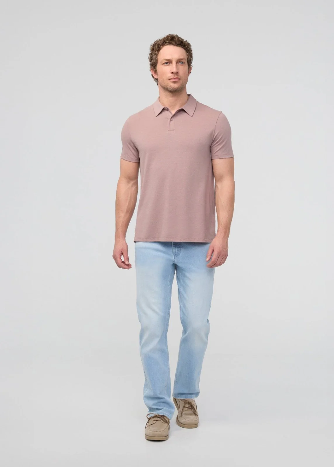 Air Flow Pique Polo - Hazy Mauve - Image 2