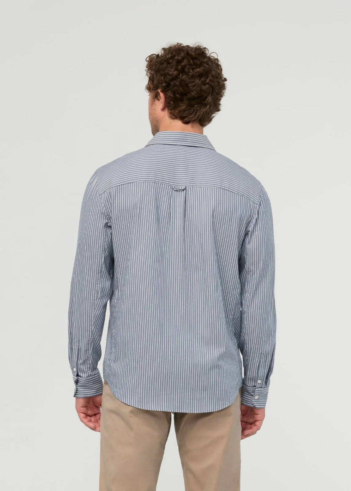 Cloudweight Twill One Pocket Shirt - Slate Blue Fine Stripe - Image 4
