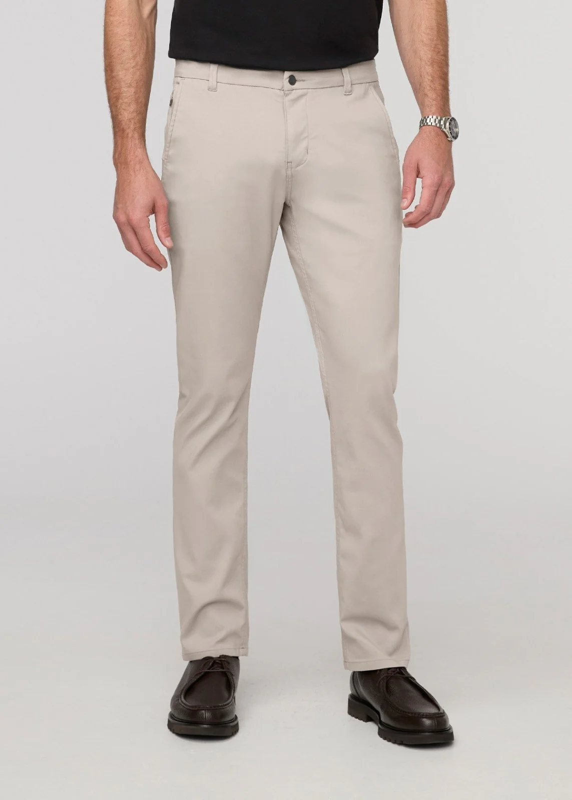 NuStretch Slim Straight Trouser - Stone - Image 2