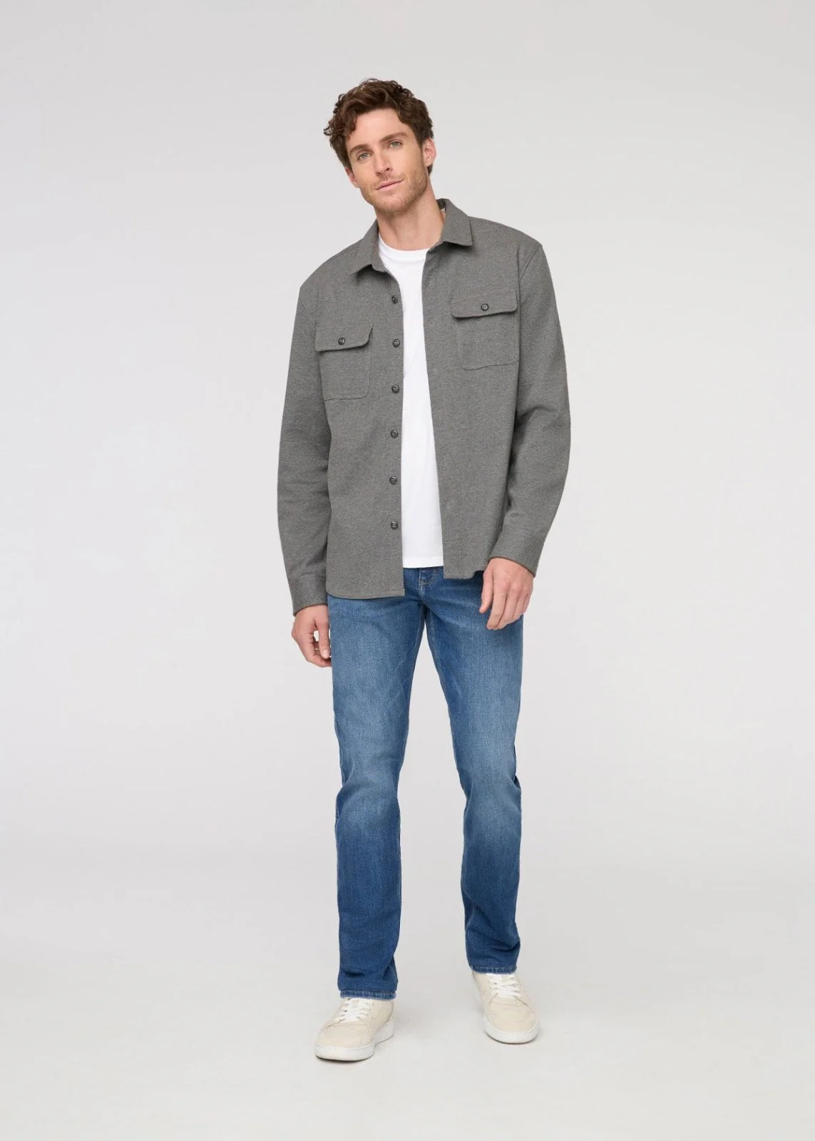 Performance Flannel Button Down - Heather Grey - Image 2