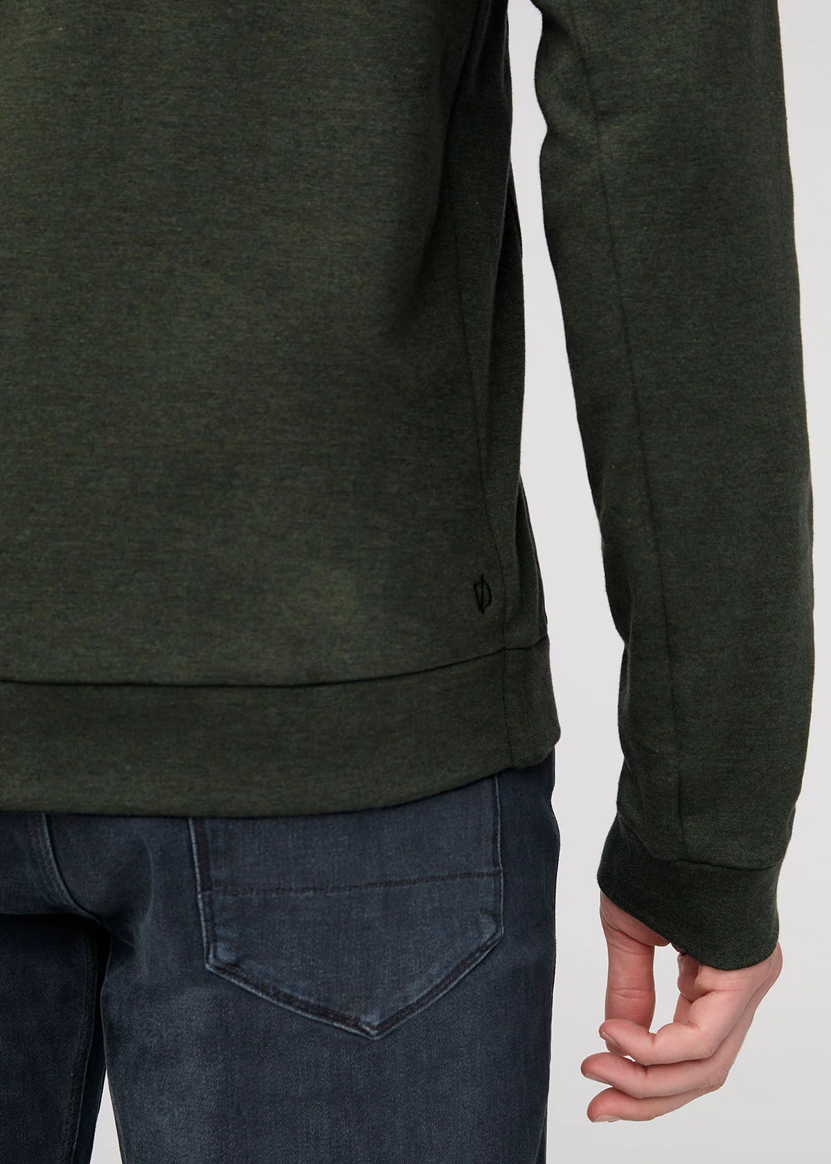 Performance Flannel Quarter Zip - Heather Peat - Image 6