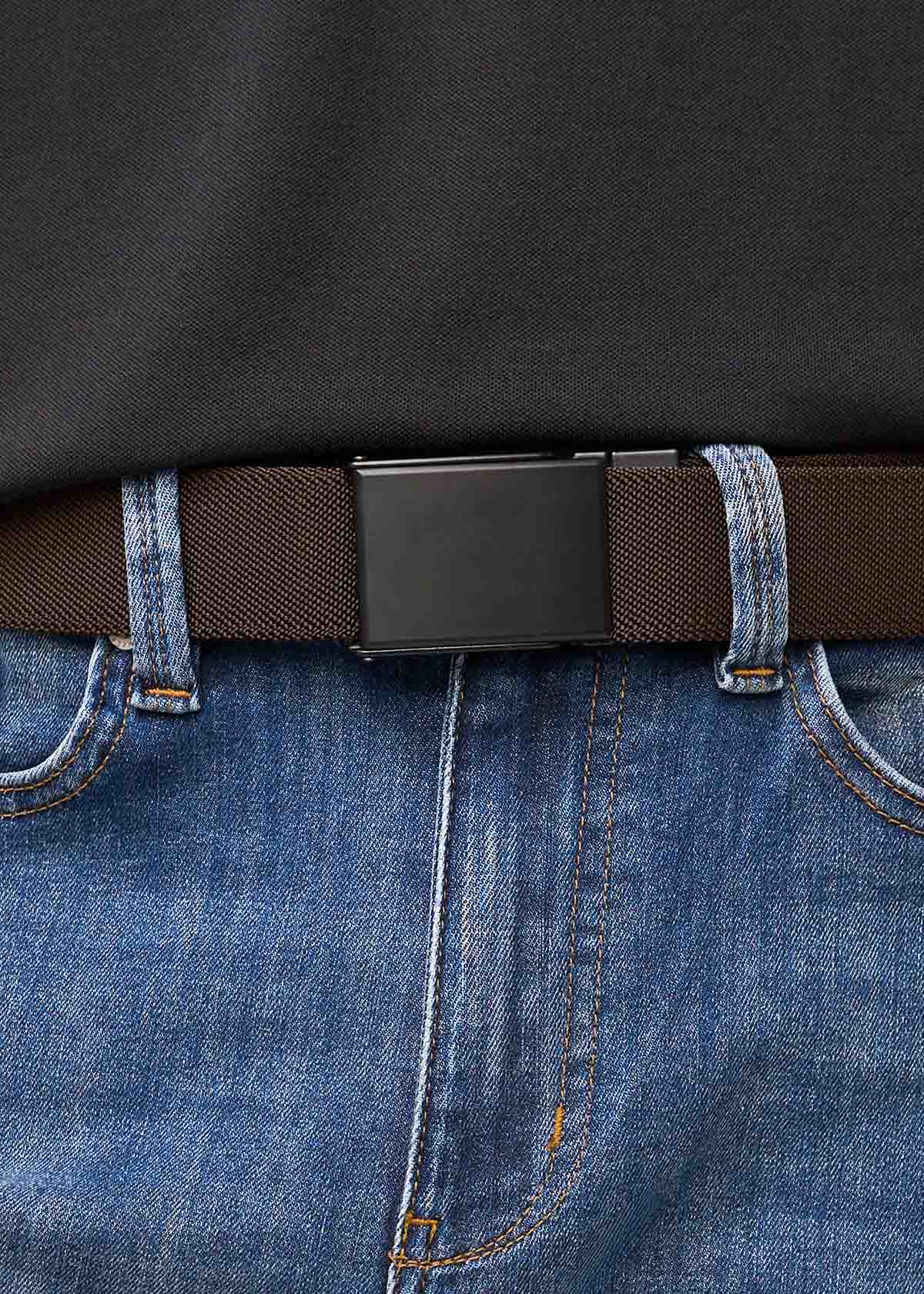 Reversible Stretch Belt - Navy/Brown - Image 3