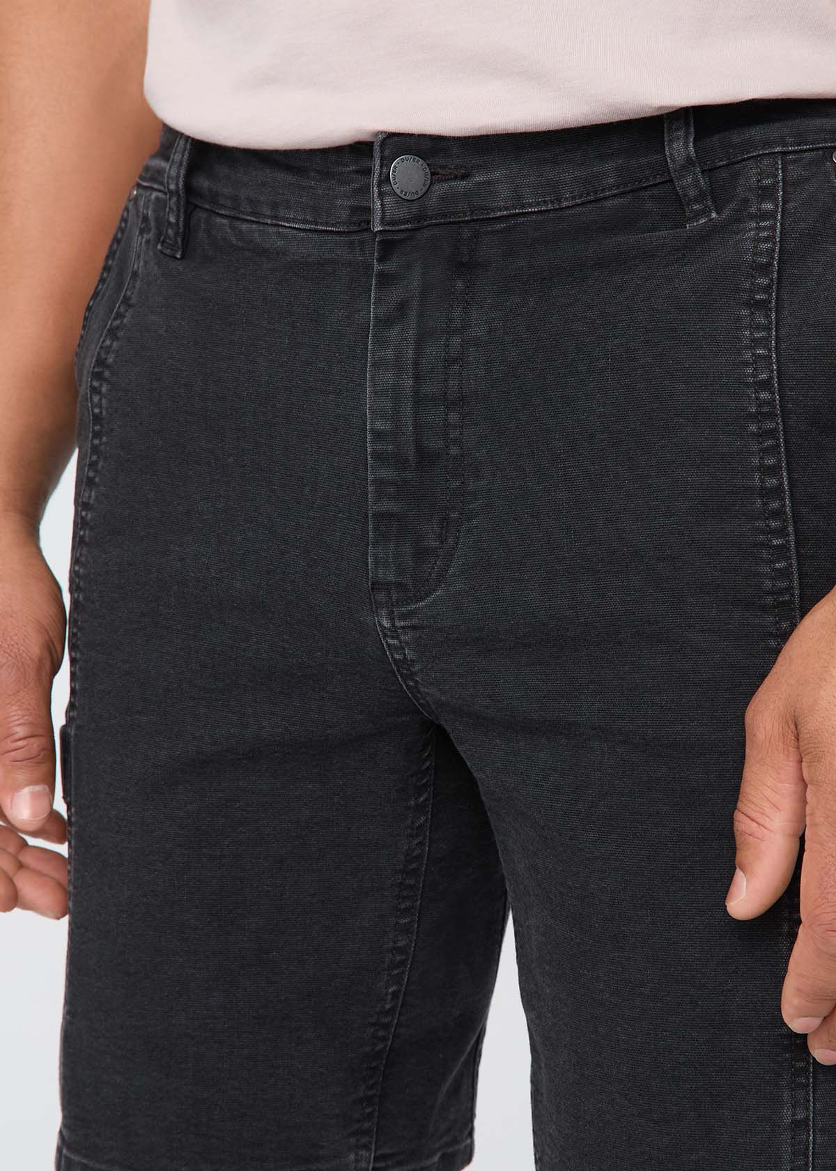 Stretch Canvas Cargo Short - Black - Image 5