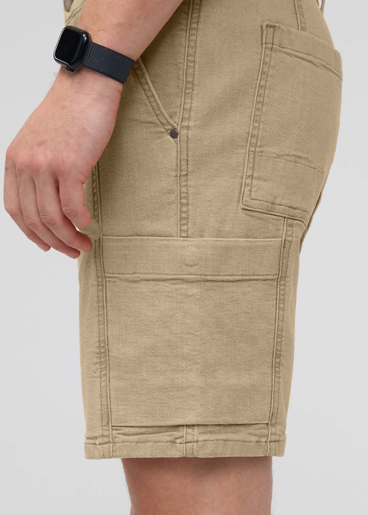 Stretch Canvas Cargo Short - Tan - Image 6