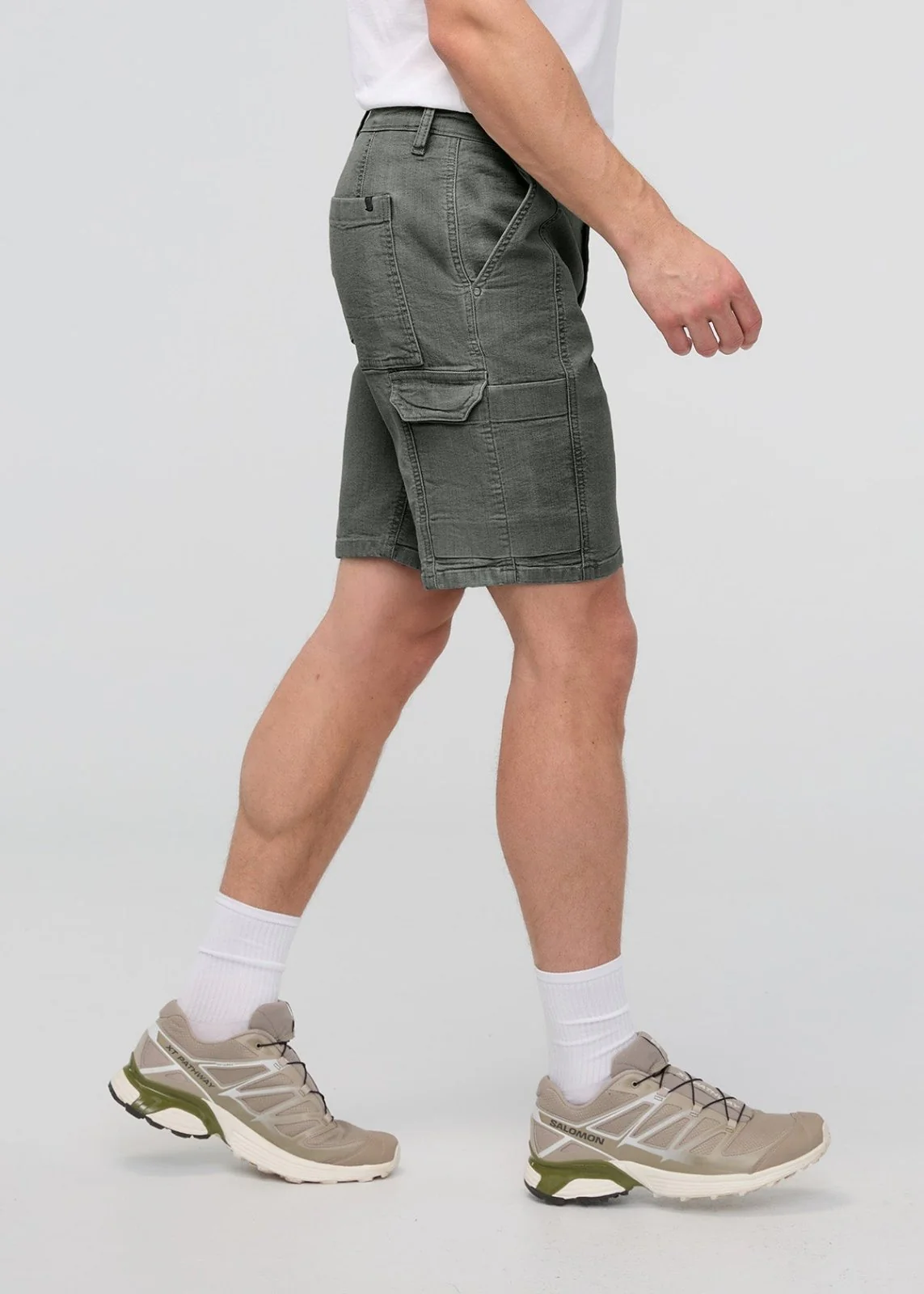 Stretch Canvas Cargo Short - Thyme - Image 3