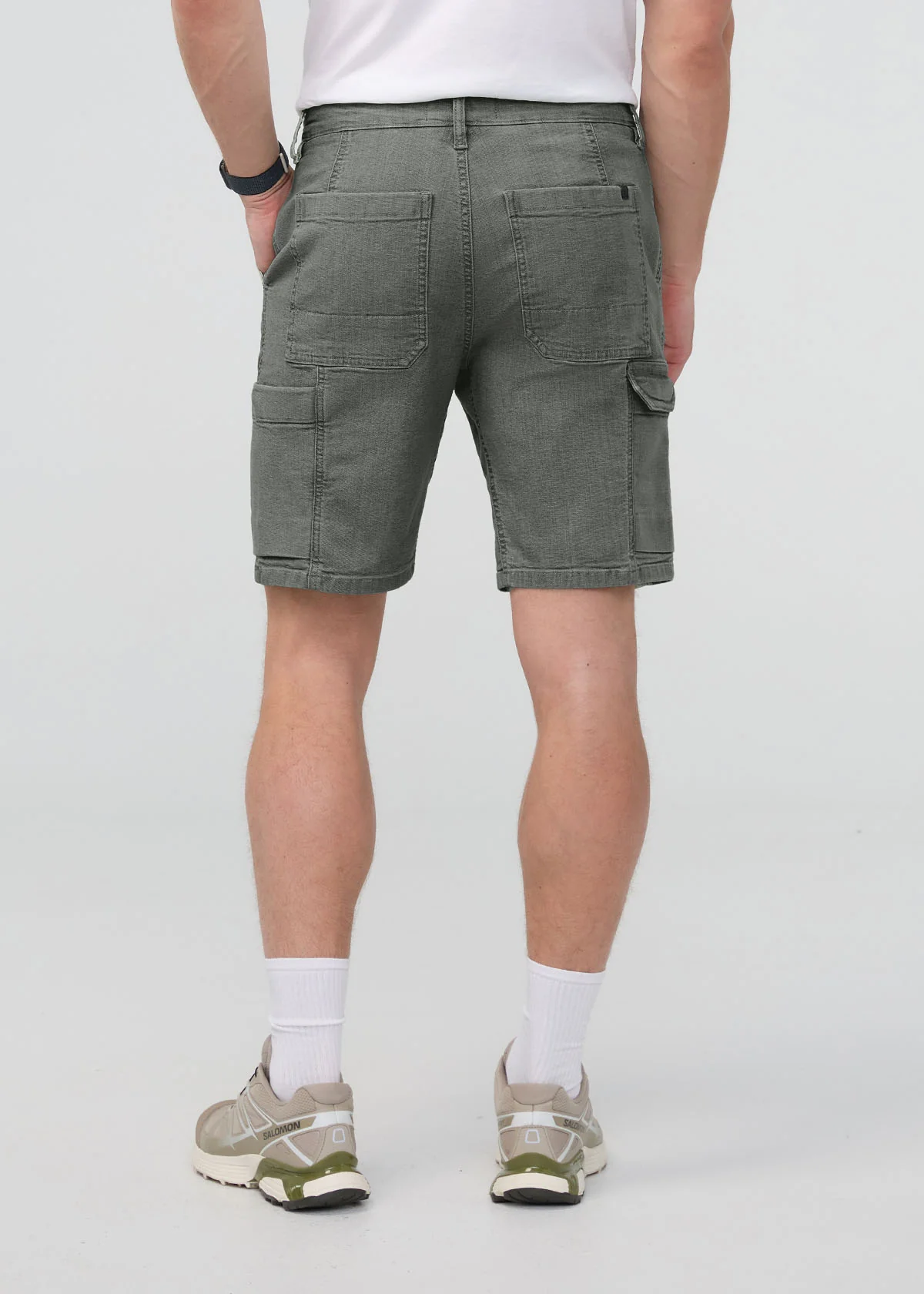 Stretch Canvas Cargo Short - Thyme - Image 4