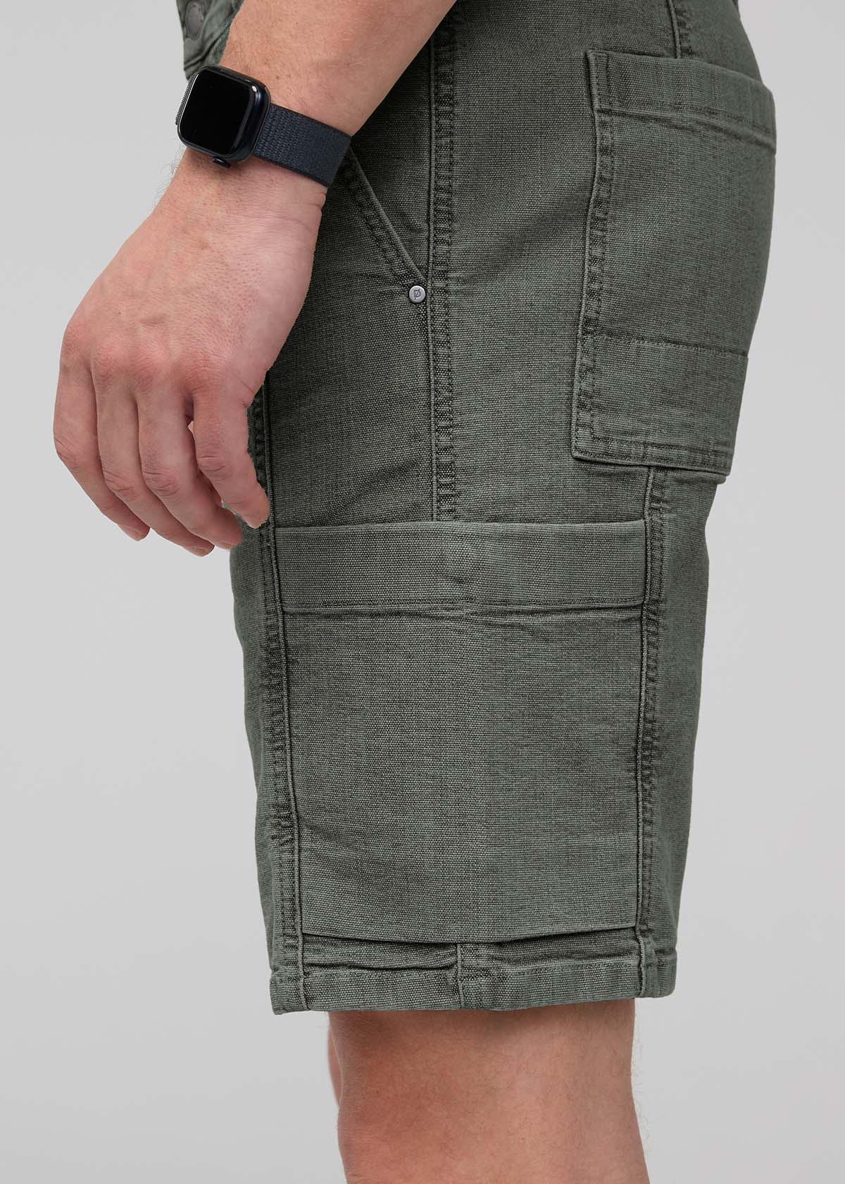 Stretch Canvas Cargo Short - Thyme - Image 6