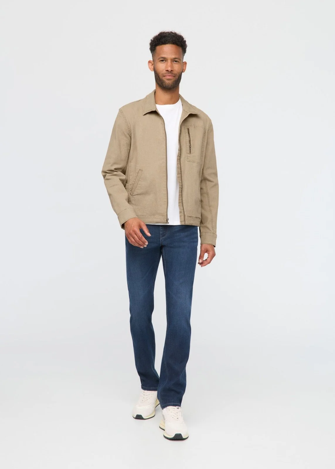 Stretch Canvas Utility Jacket - Tan - Image 2