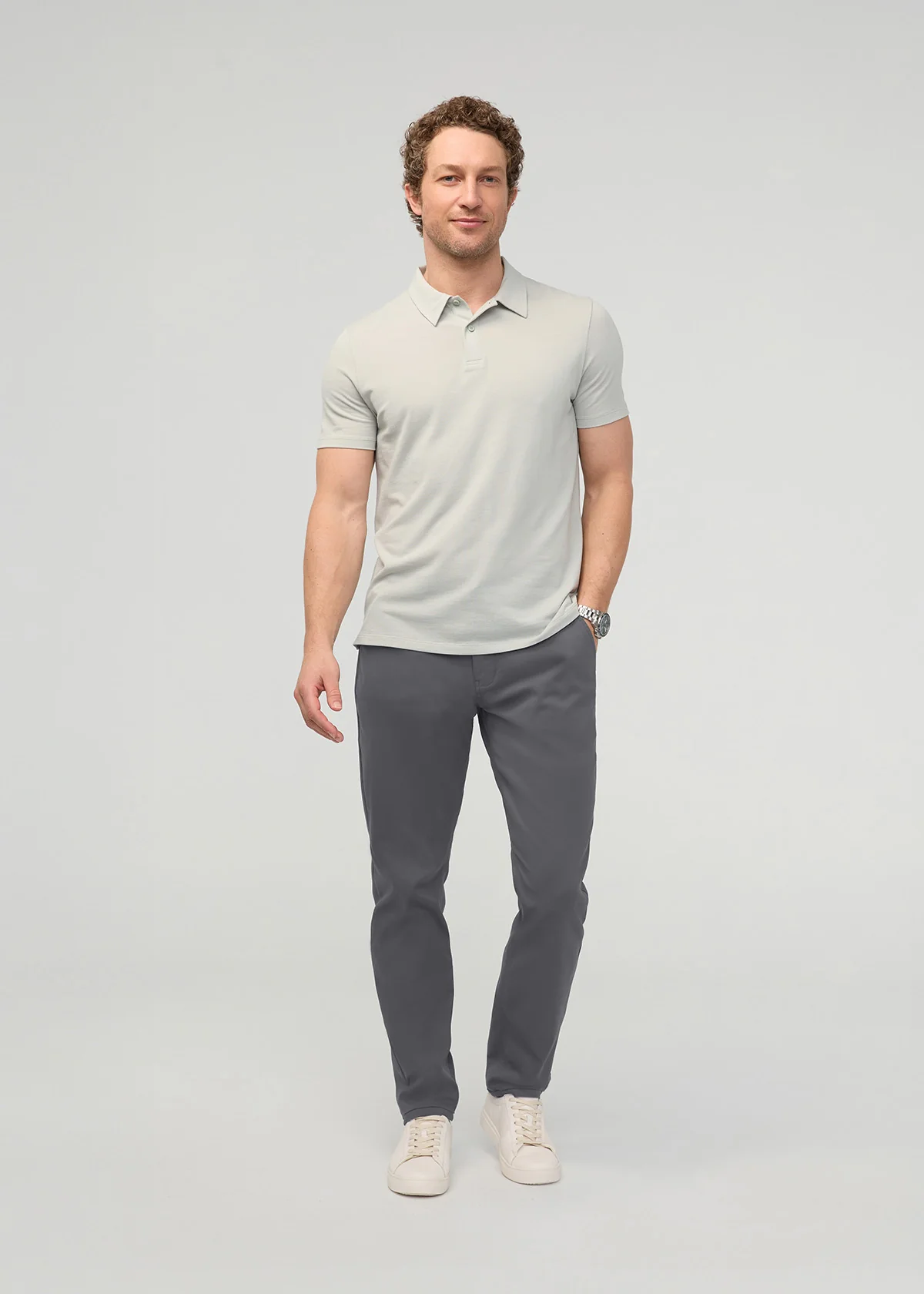 NuStretch Relaxed Taper Trouser - River Rock