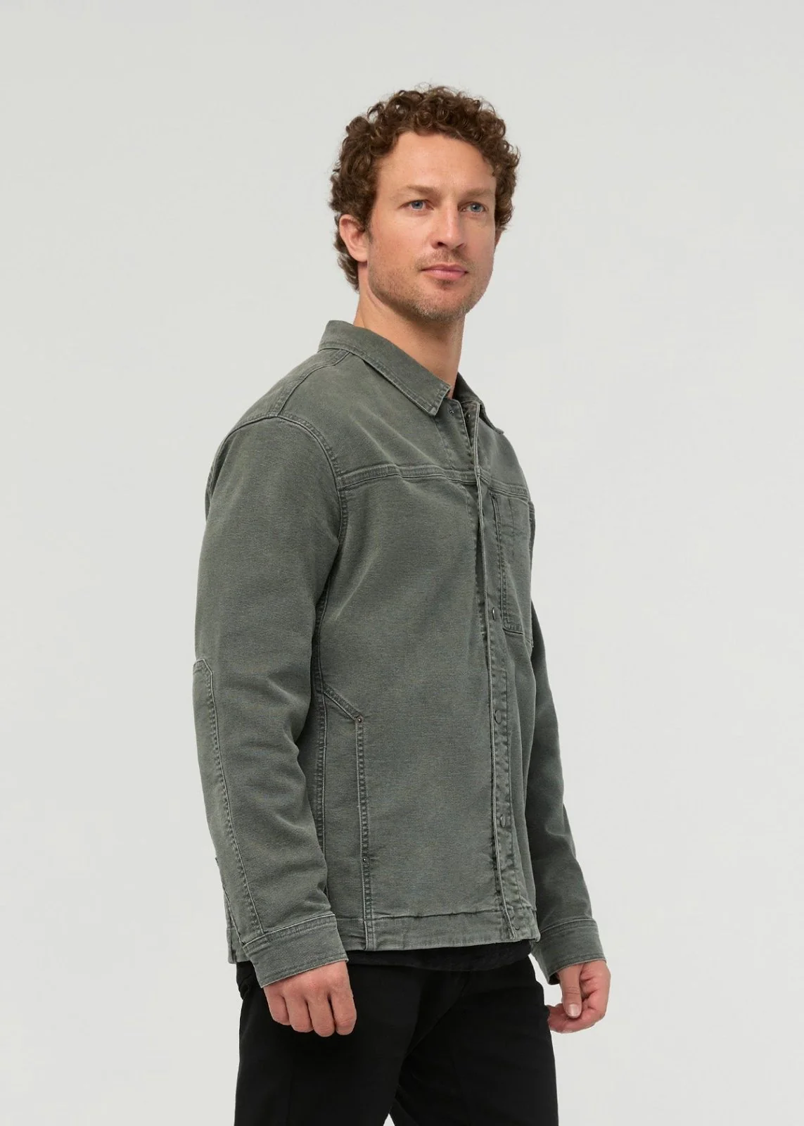 Stretch Canvas Work Jacket - Thyme - Image 3