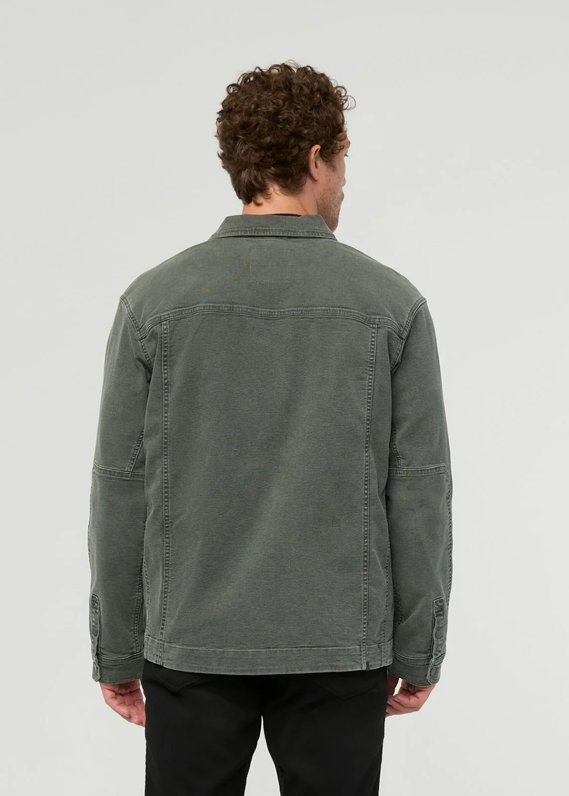 Stretch Canvas Work Jacket - Thyme - Image 4