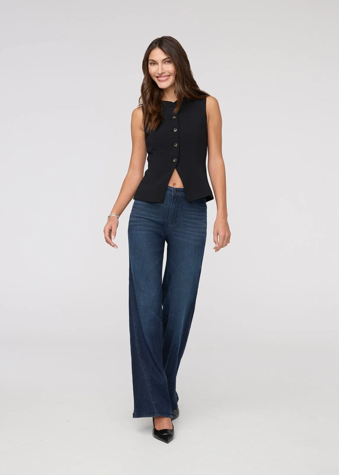 No Sweat Denim High Rise Wide Leg - Nostalgia Tone