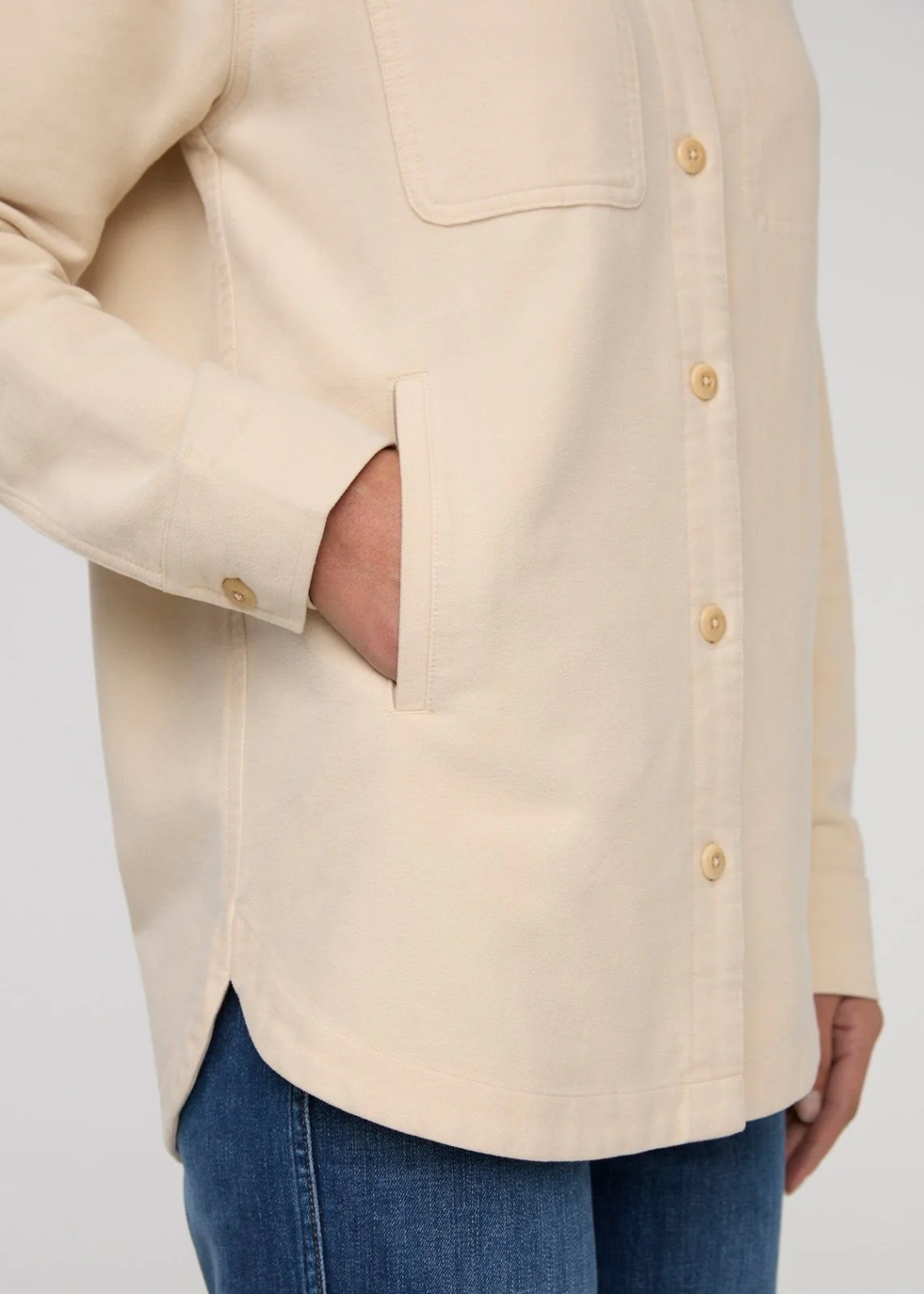 No Sweat Moleskin Overshirt - Bone - Image 5