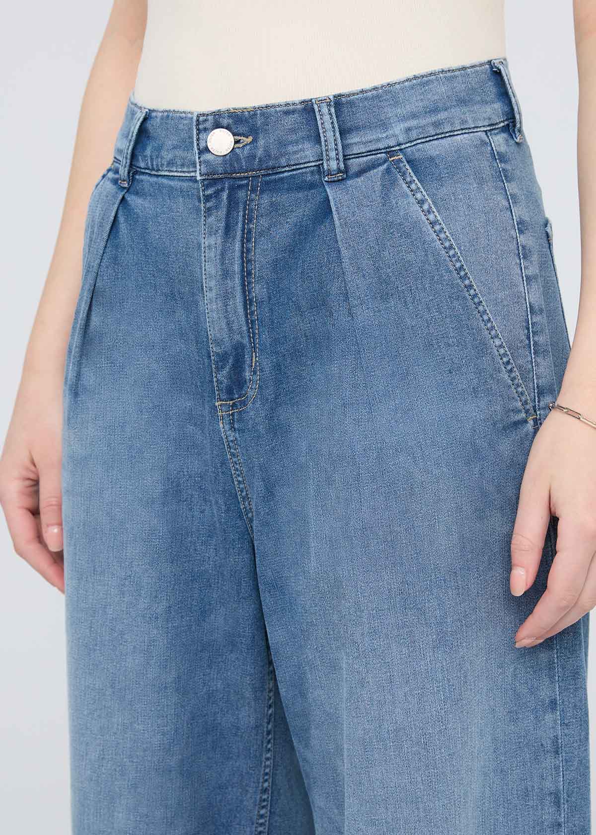 Performance Denim Lite Pleated Pant - Slate Indigo - Image 5