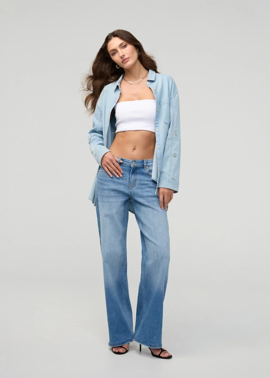 Performance Denim Lite Relaxed Button Down - Bleach