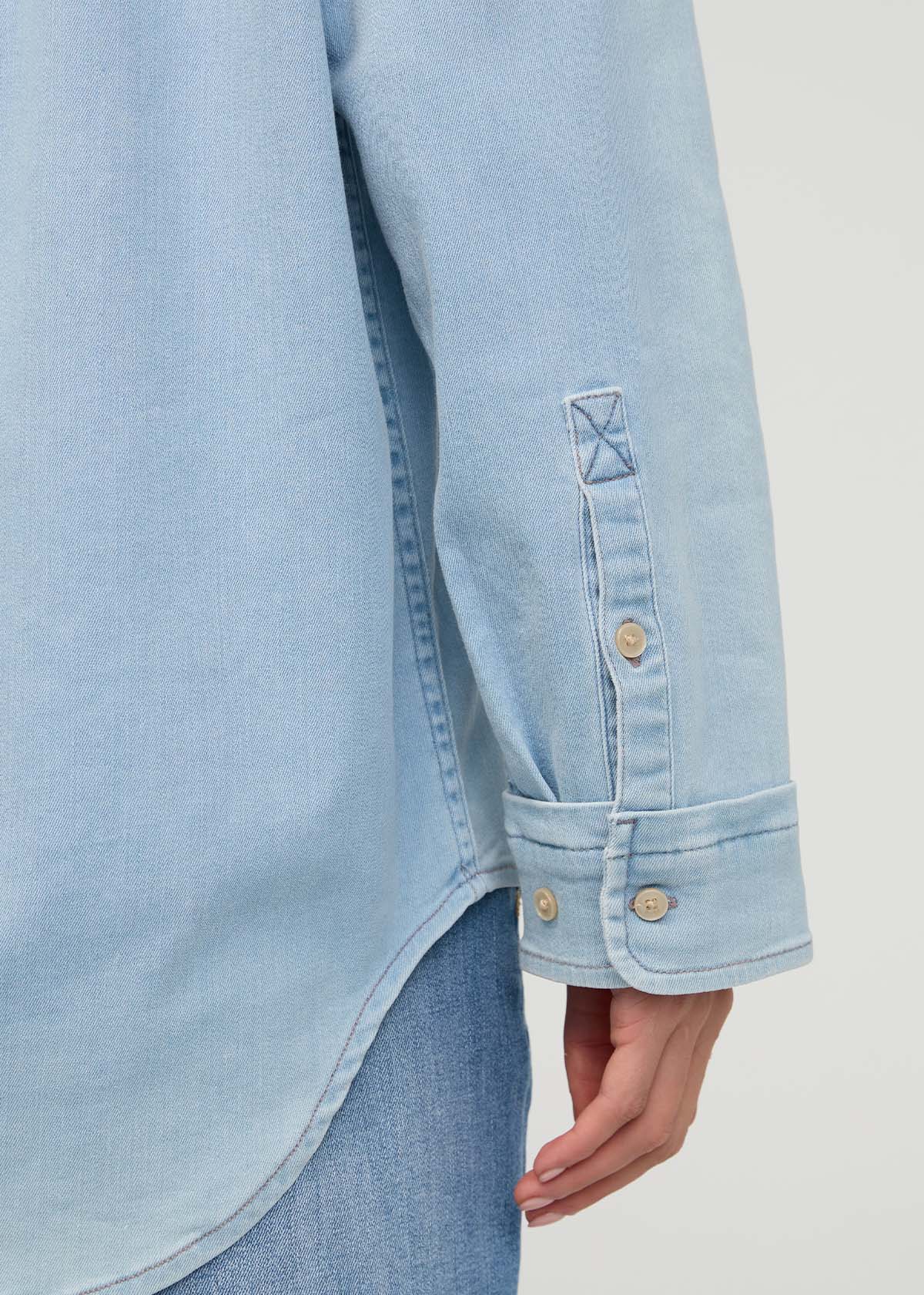 Performance Denim Lite Relaxed Button Down - Bleach - Image 5