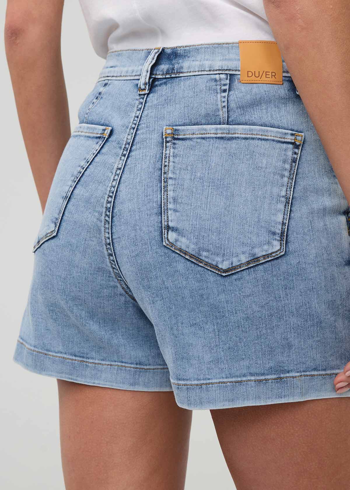 Performance Denim Lite Wrap Skort - Light Stone - Image 6