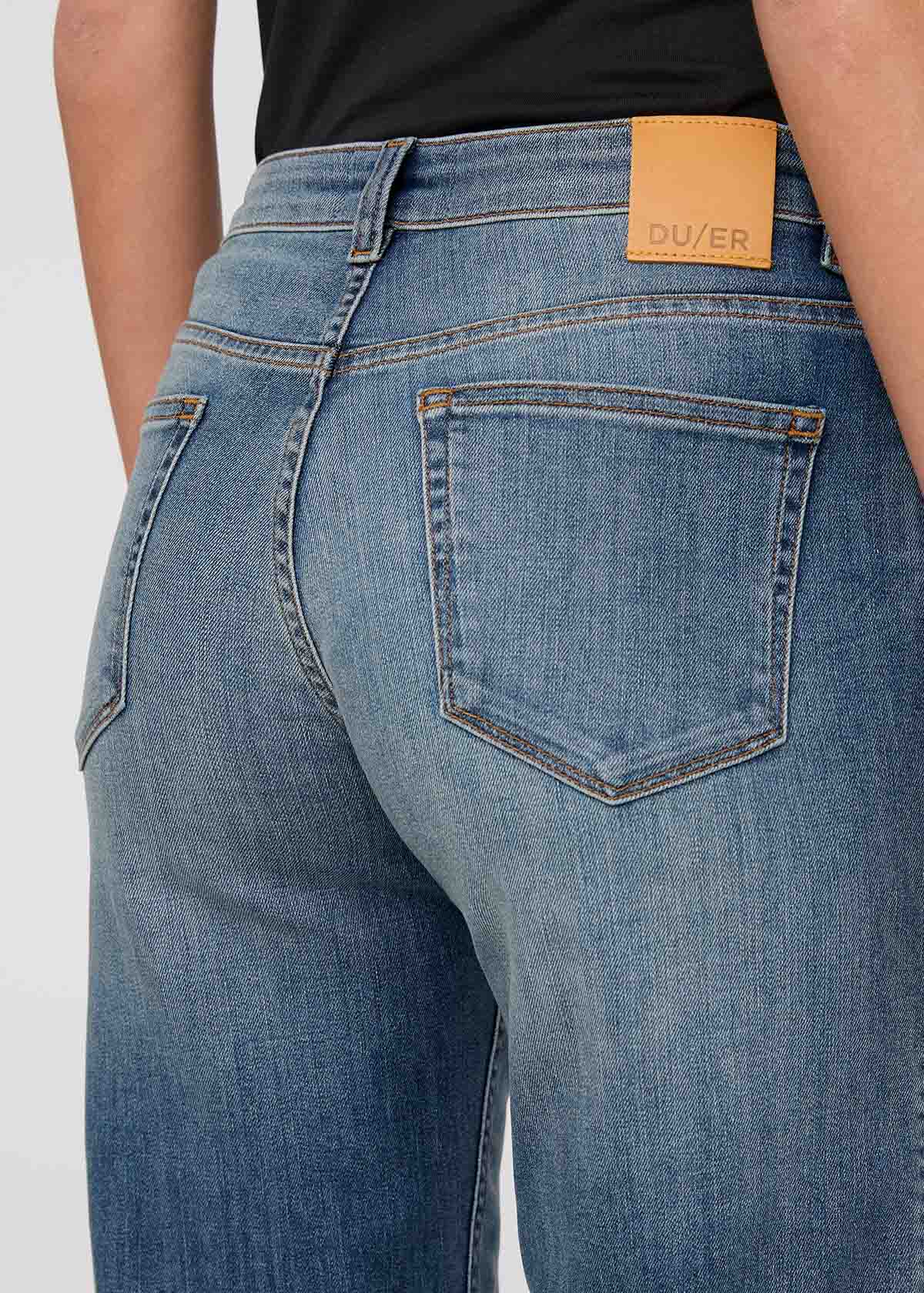 Performance Denim Mid Rise Straight - Blue Ash - Image 6