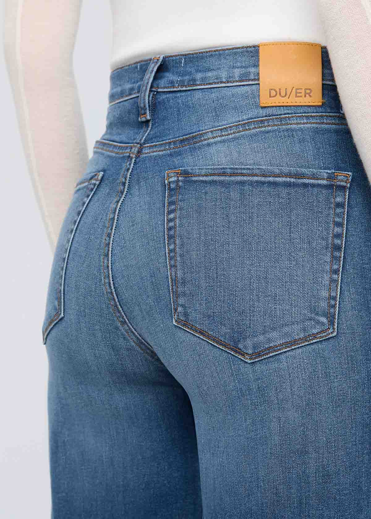 Performance Denim+ High Rise Straight - Mid Blue - Image 6