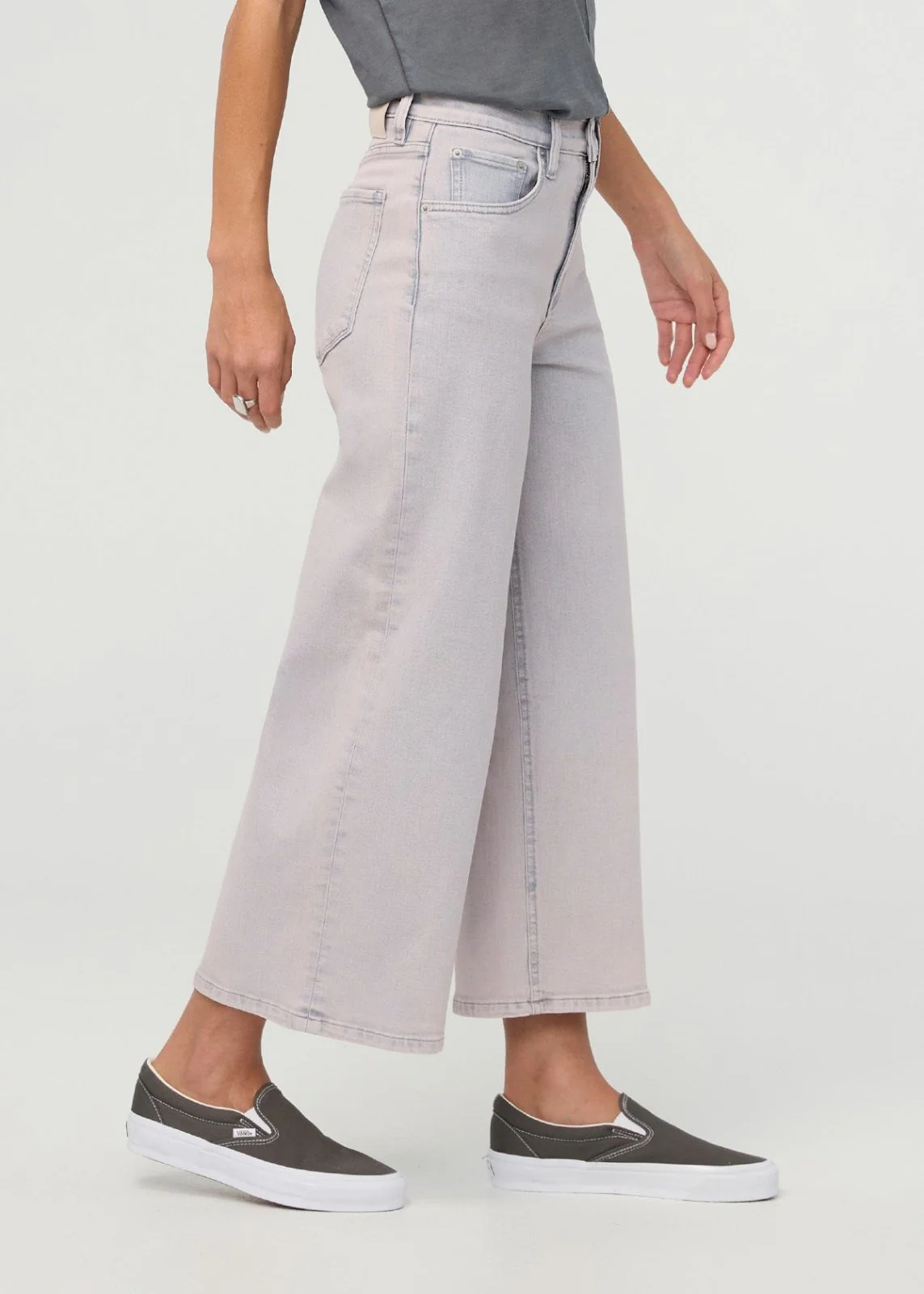 Performance Denim+ High Rise Wide Leg Crop - Quartz Fade - Image 3