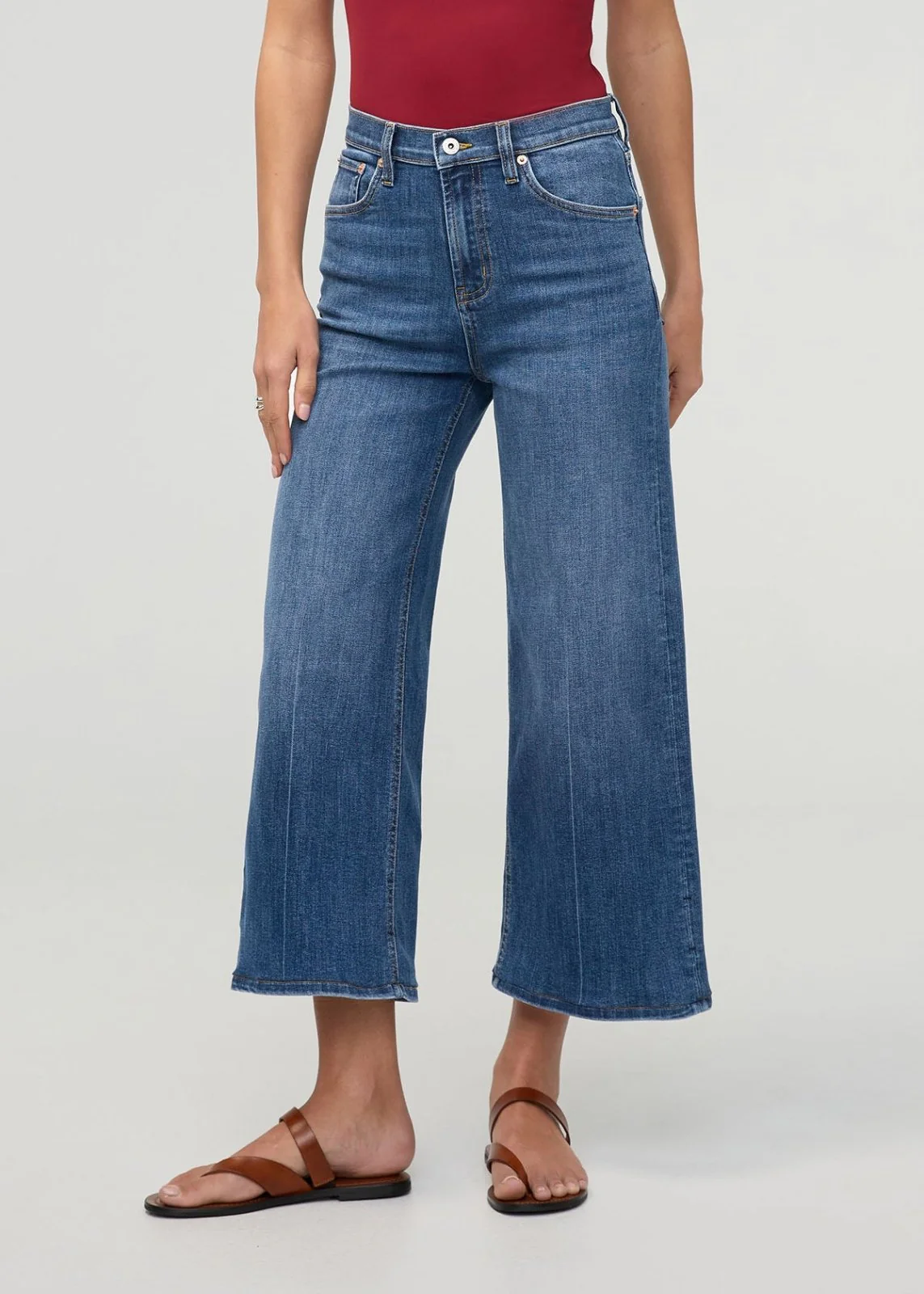 Performance Denim+ High Rise Wide Leg Crop - Swell - Image 2