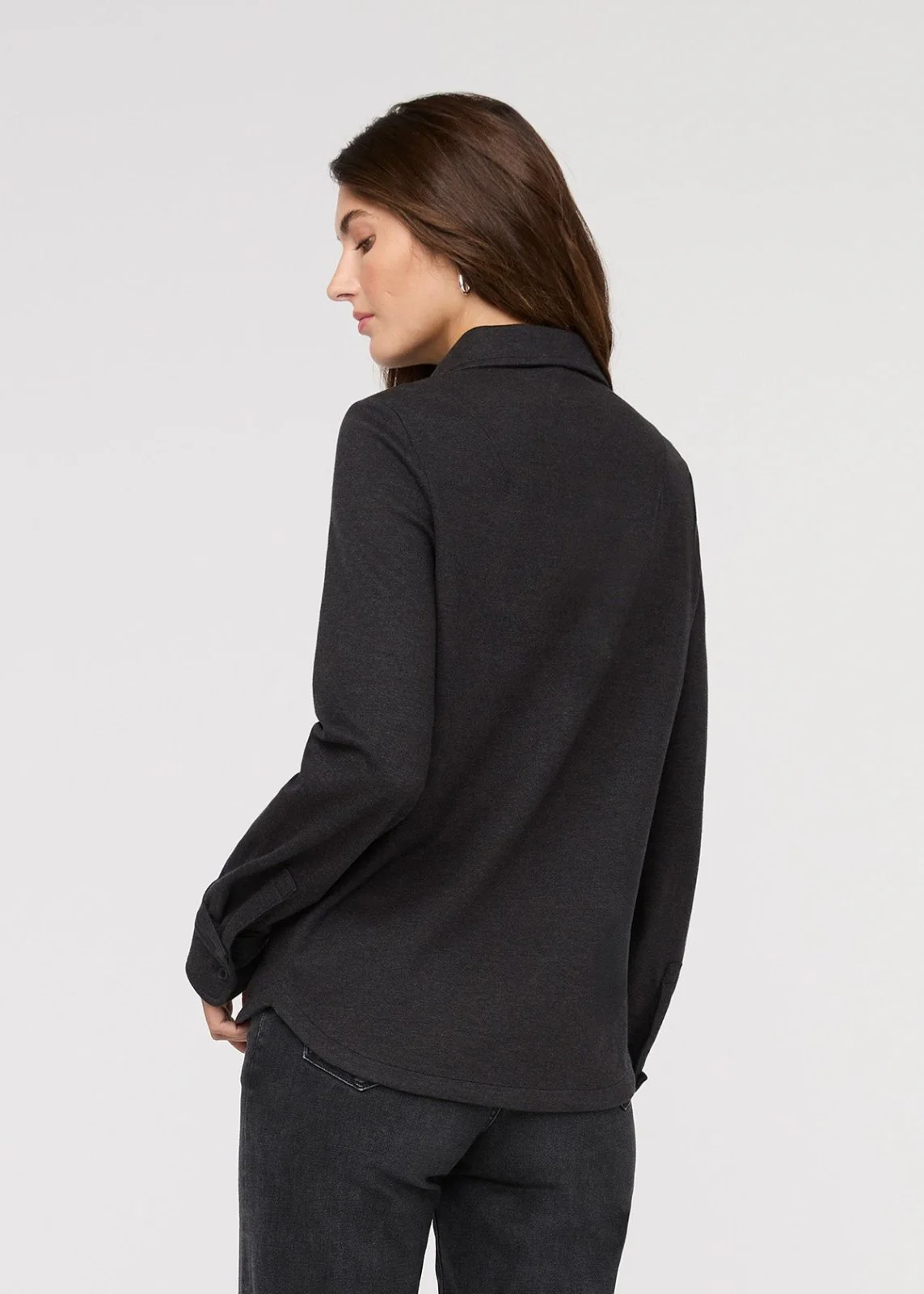 Performance Flannel Button Down - Heather Black - Image 4