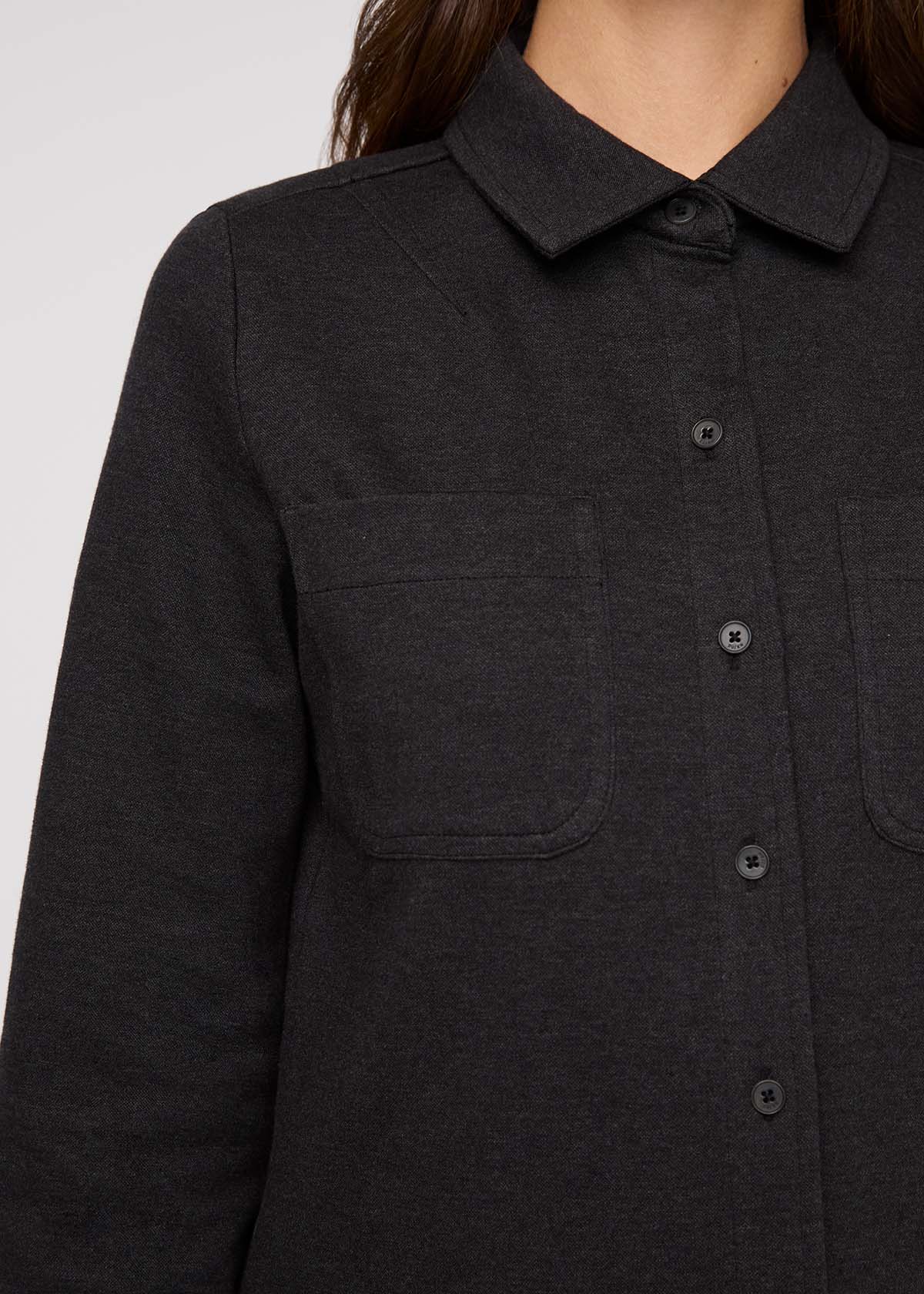 Performance Flannel Button Down - Heather Black - Image 6