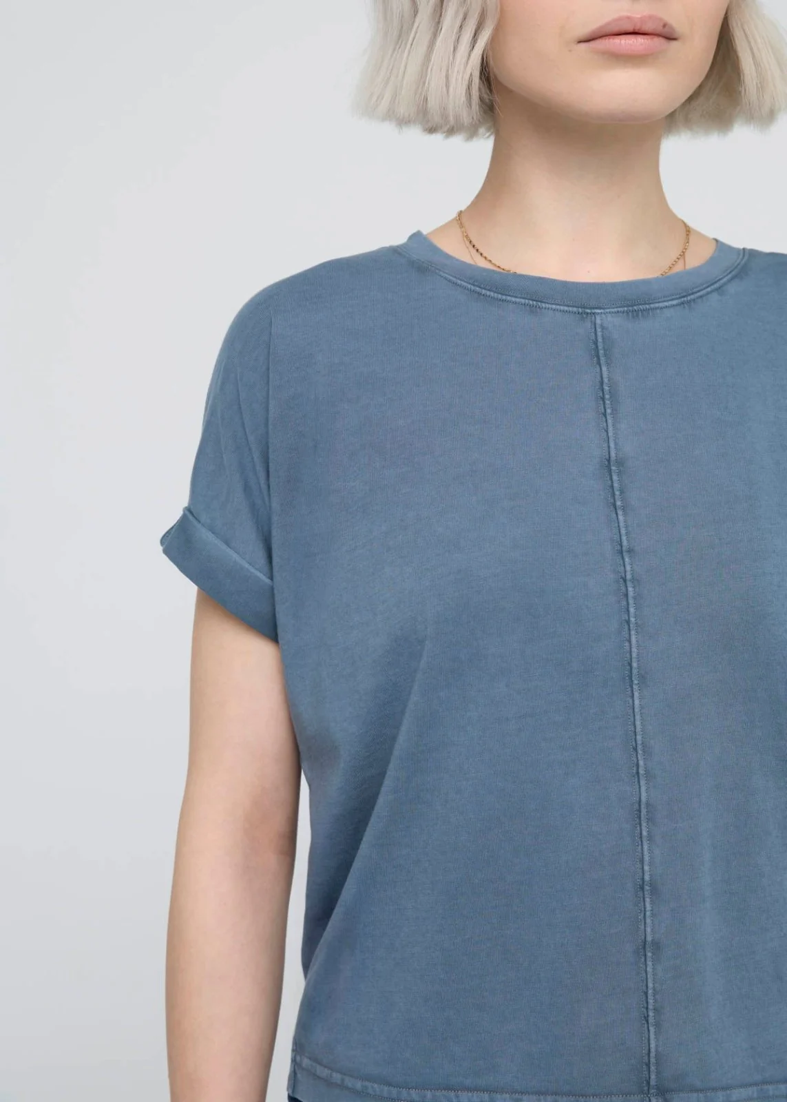 PurePima Dolman Tee - Washed Stone Blue - Image 4