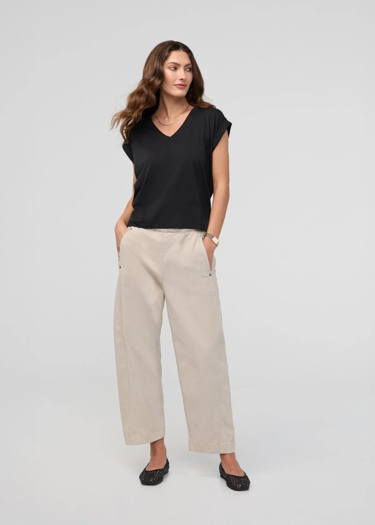 PurePima Dolman V-Neck - Black - Image 2
