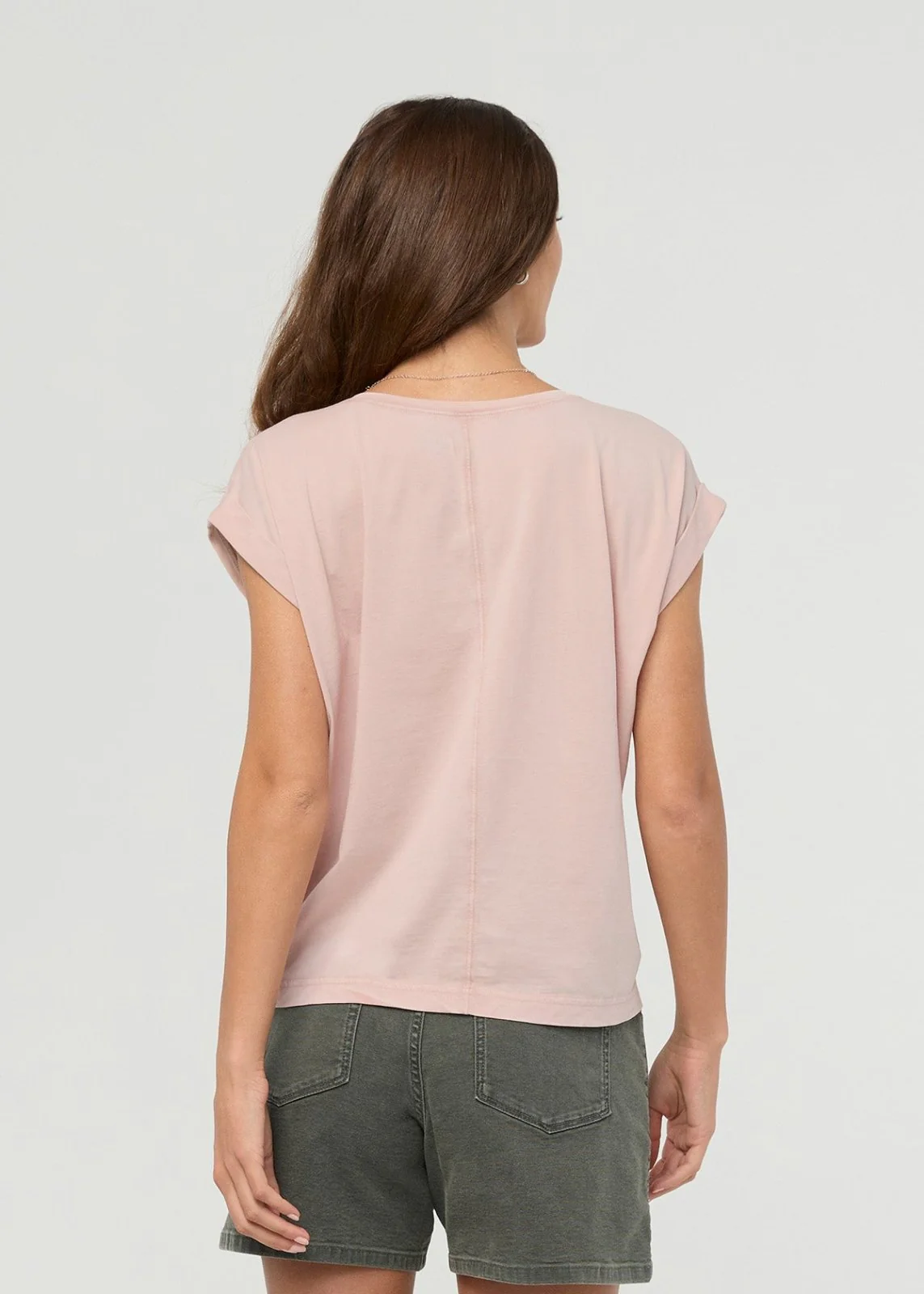 PurePima Dolman V-Neck - Washed Soft Rose - Image 4