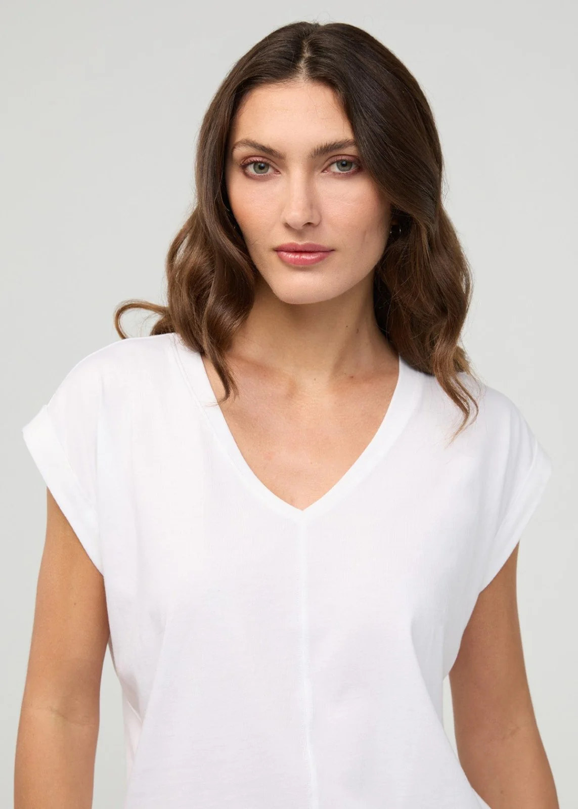 PurePima Dolman V-Neck - White - Image 6