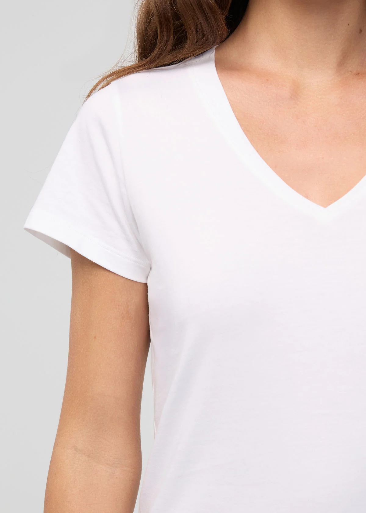 PurePima Slim V-Neck - White - Image 5