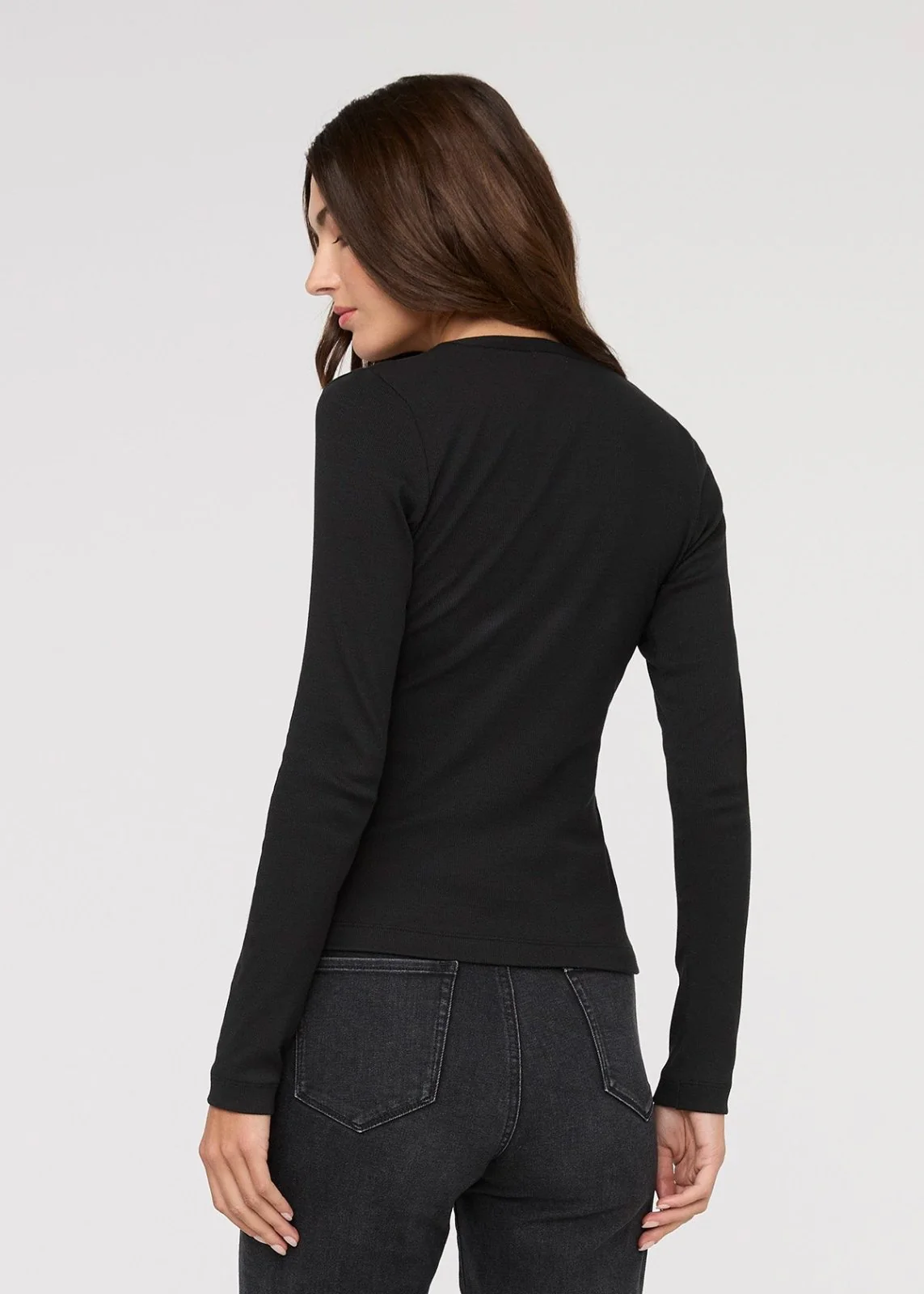 Ribbed Pima Fitted Button Down - Black - Image 4