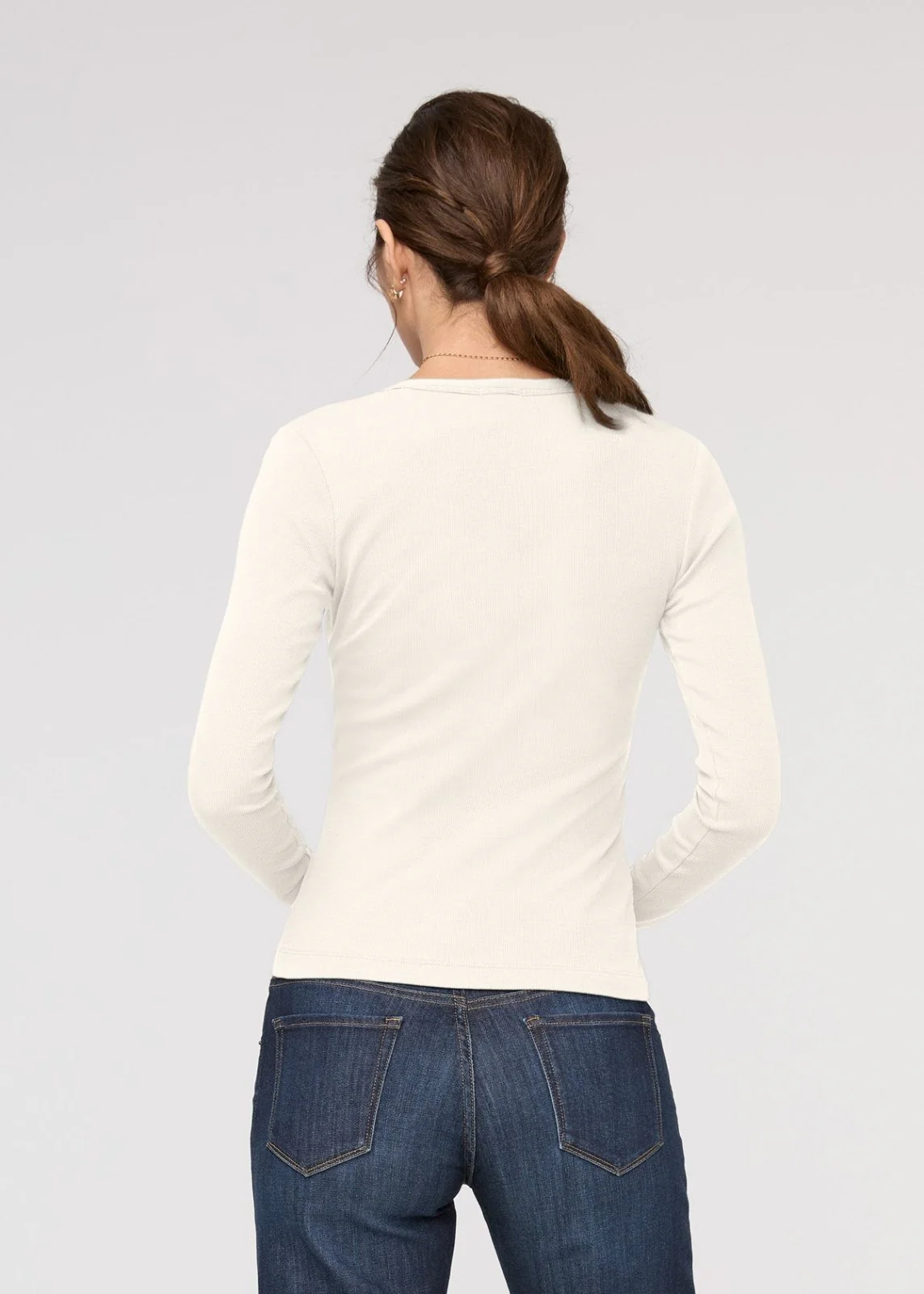 Ribbed Pima Fitted Button Down - Ecru - Image 4