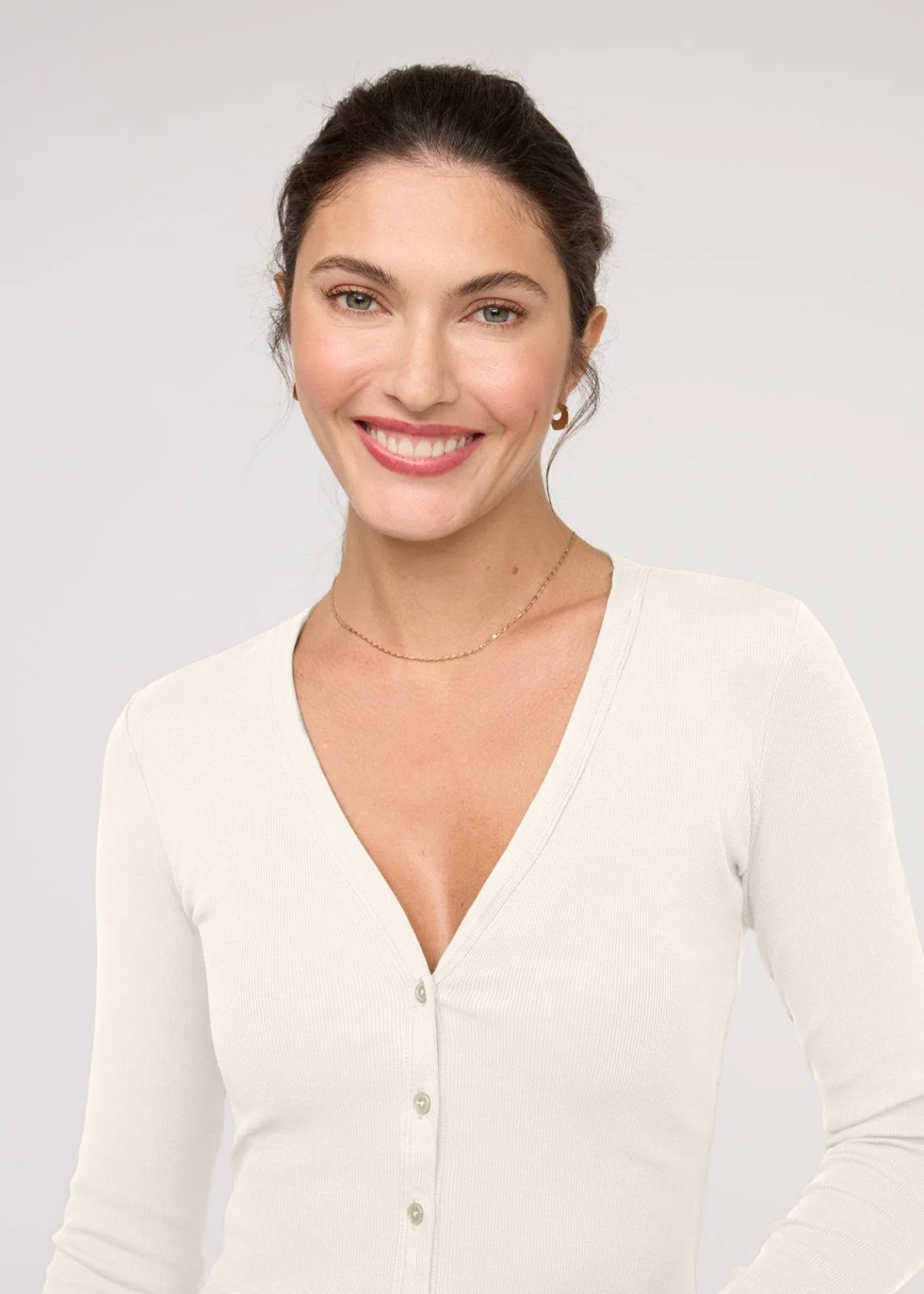Ribbed Pima Fitted Button Down - Ecru - Image 6